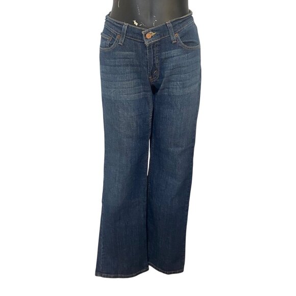 Levi’s 528 Curvy Cut Flared Denim Jeans in Blue Size 11 - Picture 1 of 6